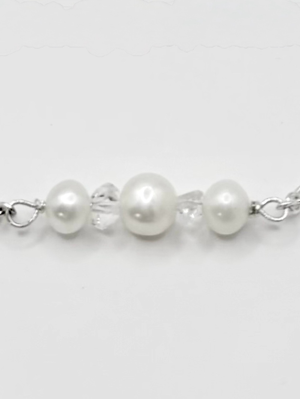 Cultured Freshwater Pearl & Herkimer Quartz Crystal Sterling Silver Necklace